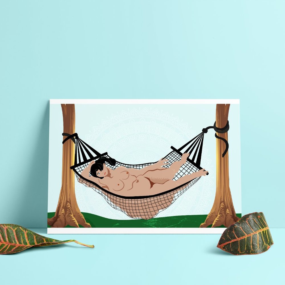 Relaxing on the hammock